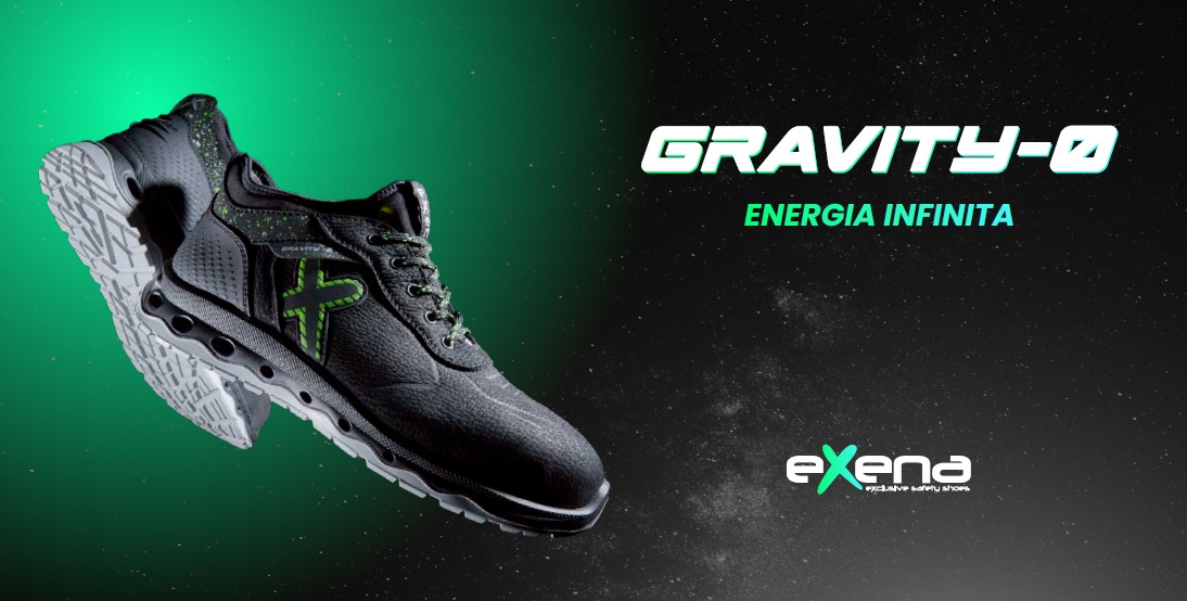 Exena Gravity calzado laboral de seguridad, más ligero, con una suela con mayor absorción en el talón
