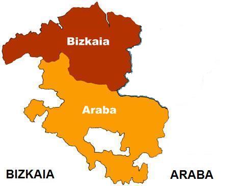 Ikusten dira Bizkaia eta Araben mapa / Se ve el mapa de Bizkaia y Alava